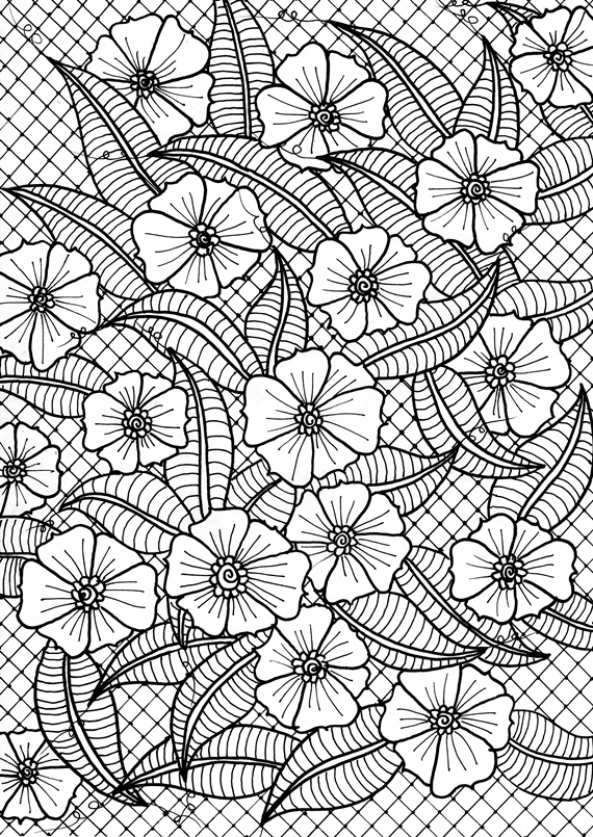 Plansa de colorat cu Flori 27 20